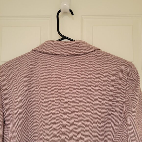 LOFT Faux Suede Elbow Patch Herringbone Blazer Sz 10 - Picture 8 of 13